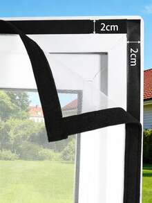 DIY Zipper Window Screen Kit, Nano PP Mesh Window Screen With Self Adhesive Hook And Loop Tape, Easy Installation No Drill, Breathable Fine Mesh Fly Screen With Zipper Opening For Easy Access, Removable Reusable, Black And White Options - Black Zipper Screen - View 7