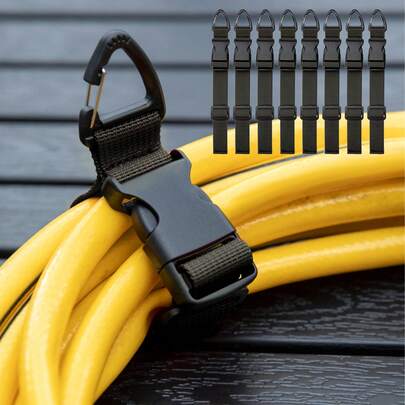 4pcs Pack 17 Inch Adjustable Extension Cord Holder Organizer With Triangle Clips For Garage Organization And Storage Heavy Duty Extension Cord Hanger For Men Workshop (Black)