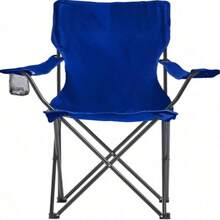 silla plegable para acampar o para jardín con posa brazos y porta vasos, con funda de agarradera, diferentes colores - Azul Marino - Ver 1