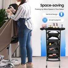 5 Tier Salon Trolley Beauty Spa Hair Coloring Hairdressing Rolling Storage Cart - Default - View 8