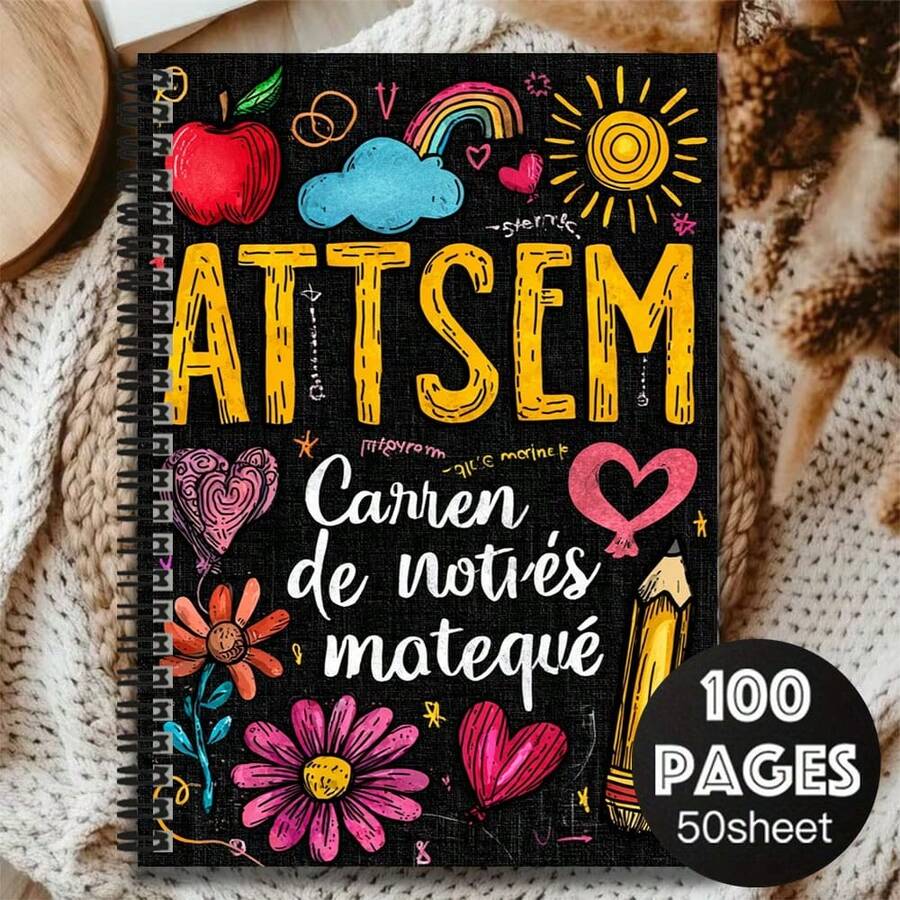 100-seitiges Spiralbuch mit kreativem Graffiti-Wirbelmuster auf dem Cover, lebendiges Design, geeignet für Arbeit, Studium, Journaling, tägliche Planung und als Abschluss- oder Geburtstagsgeschenk - praktisch und stilvoll - Z - Übersicht 1