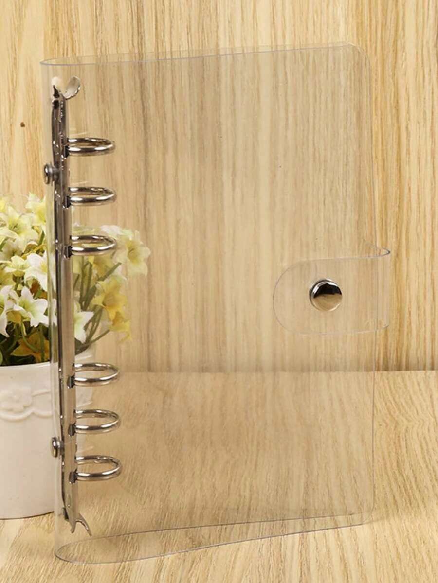 1pc A5 Size Transparent Waterproof & Easy-To-Clean 6-Ring Binder - A5 - View 1
