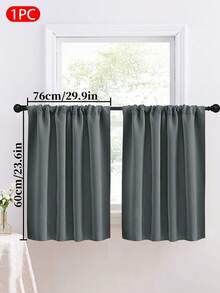 1pc Solid Color Blackout Curtain, Modern Minimalist Home Sunshade Thermal Insulation Kitchen Curtain, Suitable For Living Room, Bedroom, Kitchen, Home Decor, Room Decoration - Multicolor - View 60