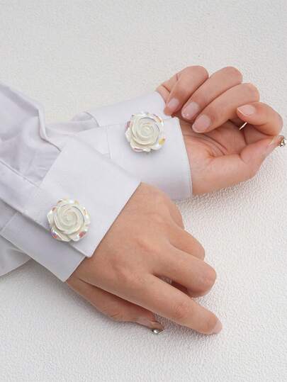 1/2/6pcs 20/24/28mm Rose Flower Button Sets, Metal Button Sets, Detachable Button Clips, 3D Decorative Buttons, Buttons With Pliers, Suitable For Dresses, Formal Wear, Shirts