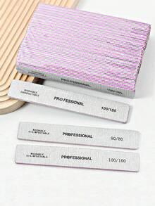 3/5/10pcs Double-Sided 100/180 Grit Reusable Nail Files, Suitable For Natural Nails, Acrylic Nails And Nail Tips, Professional Nail Care Tools For Home And Salon Use - Multicolor - View 10