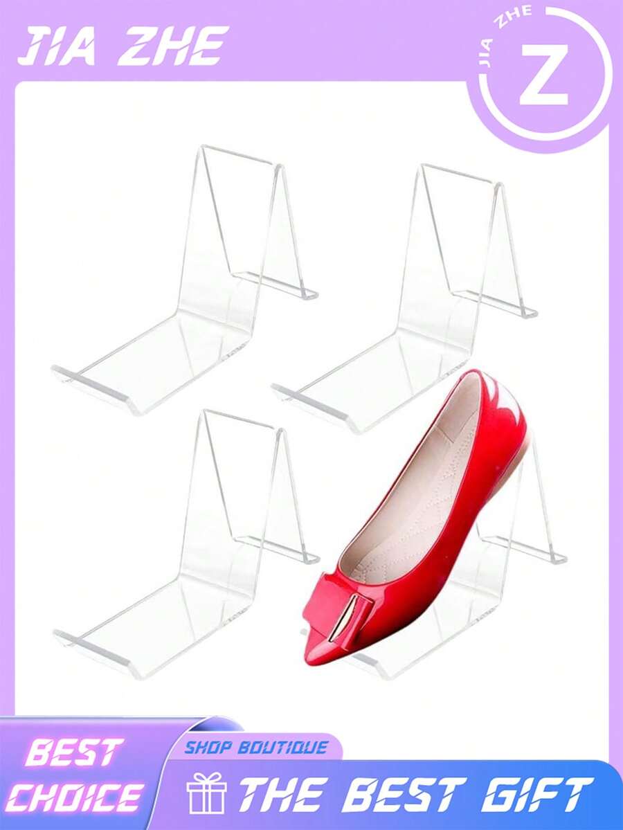 1/2 chiếc kệ trưng bày giày bằng acrylic trong suốt, kệ trưng bày dép trong suốt, kệ trưng bày giày cao gót, kệ lưu trữ giày dép, thích hợp cho gia đình và trung tâm mua sắm. - Trong sáng - Xem 1
