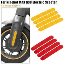 Reflective Wheel Cover Stickers For Ninebot Max G2/G65/G30/G30D - PVC Safety Stickers, Enhance Nighttime Visibility, Red/Yellow - Multicolor - View 3