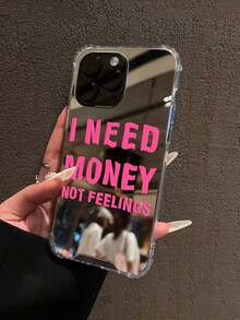 Valentines Y2k Letter Graphic Mirror Phone Case Compatible With  11, 13, 14 Pro Max Waterproof Shockproof Anti-Fall Scratch Resistant - Thông số kỹ thuật - Xem 1