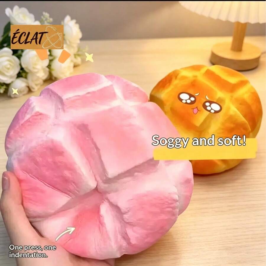 1pc New Extra Large Soft Thick Lava Pineapple Squishy Toy Bread Squeeze Slow Rebound Stress Relief Classy Atmospheric Gift For Girls Teens Birthday Christmas Holiday EPOT - 黃鳳梨麵包 - 查看 1