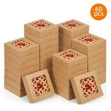 Tomnk 30/60pcs Bakery Boxes,10x10x2.5 Inches Cookie Boxes With Window, Cake Boxes For Chocolate Covered Strawberries, Cakes, Pies, Muffins, Donuts And Pastries, Mother's Day Gift Boxes - Multicolor - View 8