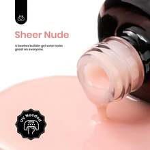 15ML 8 In 1 Jelly Nude Builder Gel Beetles, Multi-Functional Nail Gel For Apex Building Extension & Thin Nail Strengthener, Winter Nail Art Design, Beginner Friendly DIY Manicure For Women, UV LED Lamp Required - Sheer Light Pink - 查看 4