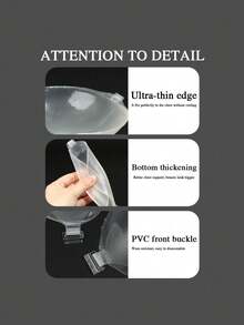 2/1 pieza Cubiertas de pezón de silicona transparente con correa ajustable, diseño antideslizante para levantar y realzar el escote, adecuado para vestidos de novia, atuendos sin tirantes, sujetadores invisibles, vestidos, vacaciones - transparente - Ver 7