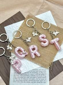 Creative Cartoon Cute Heart Star Shiny English Letter Keychain Pendant, Suitable As Small Gift For Friends And Family During Holidays - Multicolor - View 7