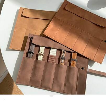 Vintage Folding Watch Organizer Case - Portable Travel Storage For Timepieces And Accessories, Durable And Compact Design For Home And On-The-Go Use, Perfect For Watch Collection, Business Travel, And Safekeeping, Ideal For Birthdays, Housewarming, And Holiday Gifts, Protective And Stylish Storage Solution For Watch Enthusiasts, Collectors, And Travelers