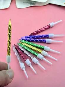 10/30/60pcs Birthday Candles, 10pcs/Box, Cake Decorations, Spiral Candles, Curved Candles, Gold Candles, Silver Candles, Twisted Candles, Arch Cake Candles, For Birthday, Wedding, Holiday, Party Supplies - View 6