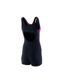 Traje de baño infantil para niña tipo jammer, espalda abierta en forma de "O". Marca Escualo - M (8-9) - Ver 3