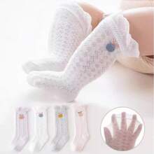 4 Pairs Thin Mesh Over-The-Knee Socks, Infant Toddler Socks, Suitable For 0-3 Years Old Boys And Girls In Spring/Summer - Multicolor - View 4