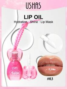 USHAS Heart-Shaped Lip Gloss, Moisturizing & Nourishing Mirror Lip Gloss, Long-Lasting Hydrating Non-Sticky Formula, Lip Primer & Lip Mask 2-In-1 Lip Balm - #03 - View 1