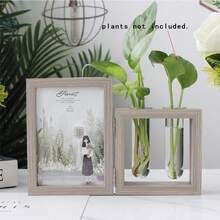 1 khung ảnh treo tường hai mặt, kích thước 3.5 x 5, 4x6, 5x7 inch, khung trồng cây thủy canh, phong cách nghệ thuật trang trí, trang trí nhà cửa mộc mạc, phụ kiện để bàn cho lối vào, phòng khách, kệ TV, phòng học với bình hoa trong suốt, giá đỡ cây trong nhà sang trọng, trang trí đám cưới, sân vườn. - Khung ảnh hai mặt (có bình hoa, không bao gồm cây cảnh) - Xem 14