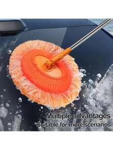 1pc Extendable Sunflower Mop Broom, Flexible Rotating Dry & Wet Dusting Mop, Suitable For Ceiling, Wall, Floor Tile, Glass, Window And Car, Home Cleaning Tool, Perfect For Daily Household Cleaning, Housewarming Gift For Family And Friends - Multicolor - View 12