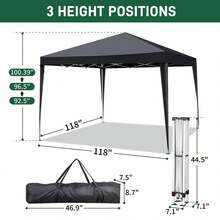 Pop Up Gazebo With Sides Blue Outdoor Canopy Wedding Party Tent - Black - View 5