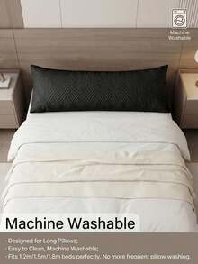 1 Pack Couple Double Pillowcase, Triple Protection Quilted Waterproof Pillow Protector, Anti Saliva Head Oil Stain Dust Resistant, Extend Pillow Life, Pet Friendly, Washable Reusable Machine Washable Soft Breathable Bedding Accessory For Home Hotel Dorm - Black - View 2