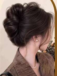 6 Inch Hair Clip-In Bun Wig, Curly Style, Decorated With Dragon Bone And Dragon Claw School - Multicolor - View 2