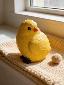 1 pieza Mini lindo ornamento de pollito amarillo, adecuado para jardín de hadas, paisaje micro, decoración de jardín al aire libre, modelo de coleccionista, regalo de inauguración de la casa - A - Ver 2