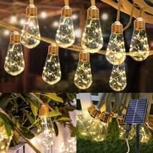 16 Bulbs Solar Powered Fairy String Lights, 8 Flashing Modes, Solar Rechargeable Battery Powered, Suitable For Birthday Party, Garden, Fence, Shop, Wedding, Camping, Christmas Tree And Other Winter Decor - Warm Colors - View 11