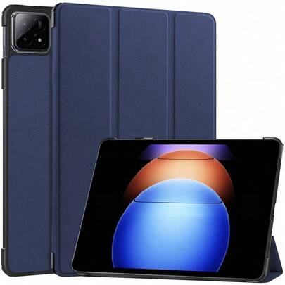 Ốp máy tính bảng gập ba, tương thích với Redmi Pad SE 2024 (8.7 inch)/SE 2023 (11 inch)/ Pad Pro 2024 (12.1 inch)/Pad 8 Pro 2025/Pad 7 2024/ Pad 7 Pro 2024, có chức năng tự động tắt/mở màn hình, màu sắc đơn giản, kiểu dáng doanh nhân, nhẹ và tản nhiệt tốt.