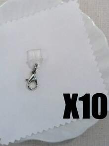 1个/5个/10个装龙虾扣防尘塞，字母和心形手机充电口保护套，适合DIY手机装饰，通用Type-C、苹果、USB充电口防尘塞 - 彩色 - 查看 5