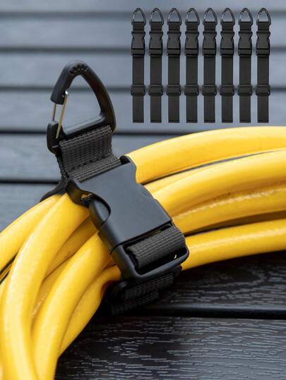 Bộ 4 chiếc giá đỡ dây nối dài có thể điều chỉnh 17 inch với kẹp tam giác để sắp xếp và lưu trữ dây điện trong gara, giá treo dây nối dài chịu lực cao dành cho nam giới và xưởng (Màu đen)