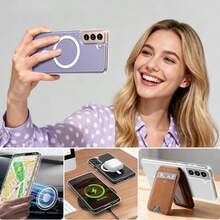 原装磁吸透明亚克力手机壳，兼容三星Galaxy A57、A37、A17、A07、A56、A36、A16、A26、A06、A05、A15、A25、A35、A55、A54、A14、S26 Ultra、S25 FE、S24、S23、S22、S21、S20 Plus、M54、M14、M34、M15、M35、M55、M56，支持无线充电，防震保护壳 - 無色 - 查看 3