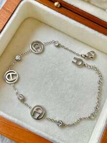 钛钢CD字母手链，真空电镀，高端奢华百搭小众设计 - 圓A手鍊 - 查看 7