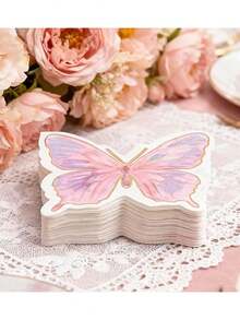 60/20pcs Asymmetric Butterfly Printed Napkins, Disposable Double-Layer Patterned Paper Towels, Butterfly Print Party Napkins, Suitable For Dining, Baking, Holiday Parties And Wedding Decorations, Theme Parties, Birthday Parties - Multiple Styles - View 6