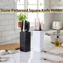 Knife Holder, Plastic Knife Stand Insert, Kitchen Accessory, Plastic Knife Stand, Plug-Free Kitchen Storage Rack, Black Chef Knife Holder With Brush, Desktop Organizer Tool, Knife Holder Organizer Tool Set, Universal Accessory Organizer Rack, Kitchen Storage Rack - Multicolor - View 2