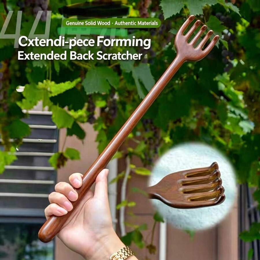 All-In-One Rosewood Back Scratcher, Multi-Functional Itch Relief Rake, Wooden Massage Claw, Self-Scratching Tool - View 1