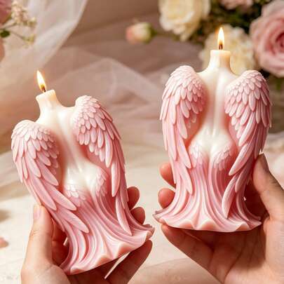 3D Angel Wings Silicone Candle Mold, Angel Candle Making Mold, DIY Wax, Resin, Plaster Mold For Home Decor And Gifts