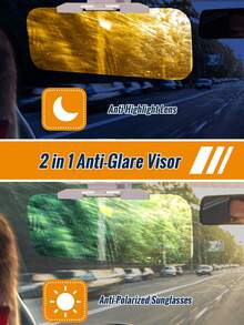 Visera parasol extensible 2 en 1 para día y noche antirreflejo, ajuste universal para SUV y camioneta - Parasol de doble uso - Ver 3