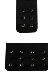 3/2/1 Pair Multi-Color Bra Extenders, With 3 Rows 3 Hooks, Elastic Bra Strap Extender, Hook & Eye Closure, Stainless Steel Adjustable, Body Care Tool, Clothing Anti-Slip Accessory - A - View 5