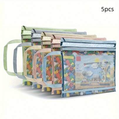 à fermeture éclair avec grille A4 et sac fourre-tout à double couche en nylon, fournitures de papeterie, de bureau et d'études, sac de rangement pour jouets à grille - nylon à double couche, sac à fermeture éclair respirant et durable pour les blocs et l'organisation, comprend un sac de rangement portable avec poignée et un sac de rangement pour couverture avec fermeture éclair