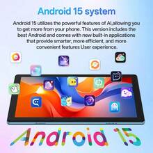Qetupa Android 15 平板電腦，10.1 吋 4GB RAM+64GB ROM，MTK 6797 八核 2.0GHz 處理器，HD (1280x800) IPS 觸控螢幕，5MP 前置鏡頭與 13MP 後置鏡頭，6000mAh 大容量電池，藍牙 5.2 與 802.11ac WiFi 5，GPS (不含適配器) - 金色 - 查看 3