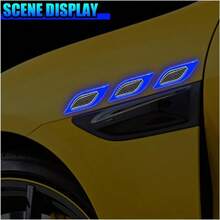 10PCS Car Rearview Mirror Reflective Sticker, Carbon Fiber Sport Auto Fenders Sticker, Safety Night Visibility Warning Wheel Eyebrow Decal, Anti-Scratch Car Body Stickers (Blue) - Blue - View 5
