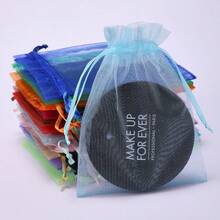 彩色透明網格抽繩禮品袋，適用於珠寶、派對贈品、化妝品、手工藝品和節日禮物 - 彩色 - 查看 4