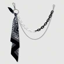 1pc Neon Resin Pant Chain Accessory, Colorful Basque Print Waist Chain, Hip Hop Style - Multicolor - View 3
