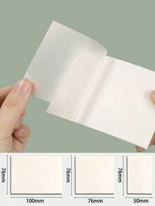 50pcs/Book Transparent Sticky Notes, Waterproof Adhesive, Good For Planner, Memo Pad, Transparent Memo Book, School & Office Supplies - Multicolor - View 2