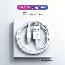 1/3/5pcs 100cm/3.3FT USB-A To Lightning Fast Charging Cable, Efficient Charging And Data Sync Data Cable, Compatible With IPhone 14/13/12/11/Pro/Pro Max/Mini/Xs Max/XR/X, - 白色 - 查看 1