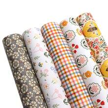 5pcs/Set Bee Flower Pattern Faux Synthetic Leather Fabric Sheets Bundle For DIY Bows, Earrings, Crafts, Handbag, Diy Projects - Default - View 6
