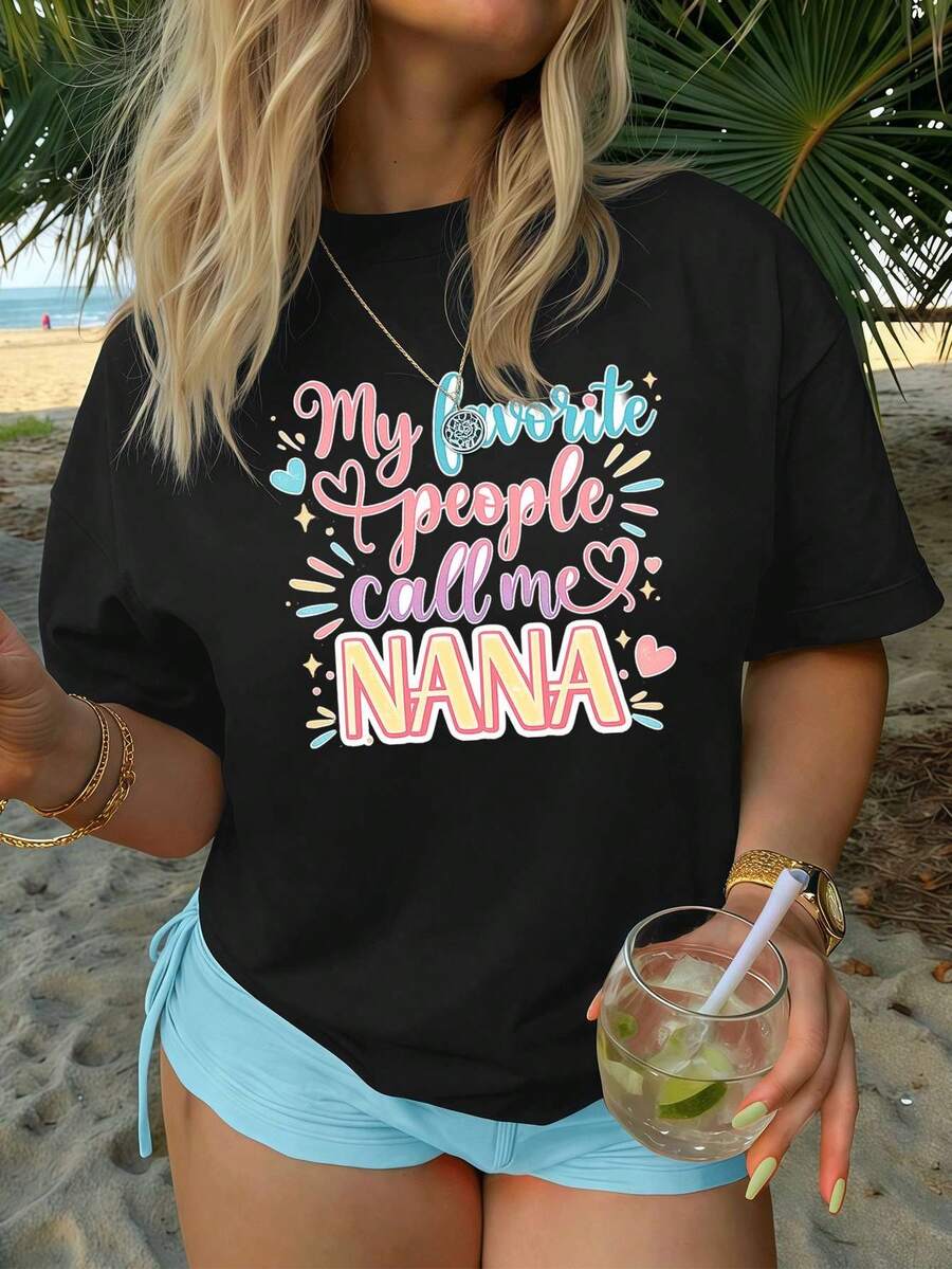 Dam-T-shirts - Svart - Visa 1