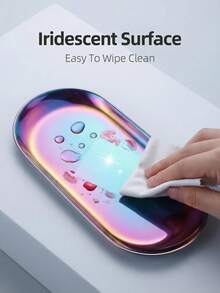 1 pieza Bandeja de esterilización de acero inoxidable, color metálico espejo ovalado, adecuada para almacenar herramientas de tatuaje y accesorios de arte de uñas o bandeja de almacenamiento de escritorio para el hogar - Multicolor - Ver 4